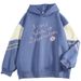 American Style Color Block Couple Loose English Letter Print Pullover Outerwear Cool Top Sweatshirt_viptrois.com