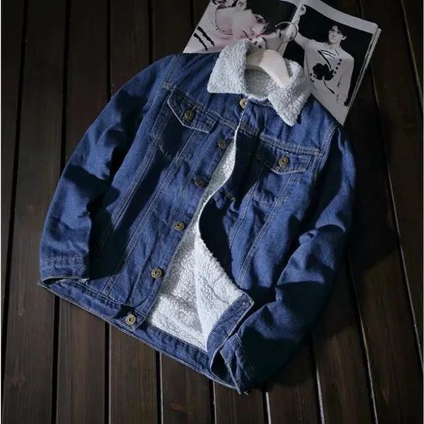 Winter Thick Warm Denim Jacket Male Jean Bomber Jackets Fashion Cowboy Coats Boutique Blue Black Chaqueta Hombre Casual_viptrois.com