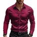 Men's Geometric Print Long Sleeve Shirt - Abstract Art Formal Casual Button Down With 3d Effect Buttons, Stretch Comfort Fit_viptrois.com
