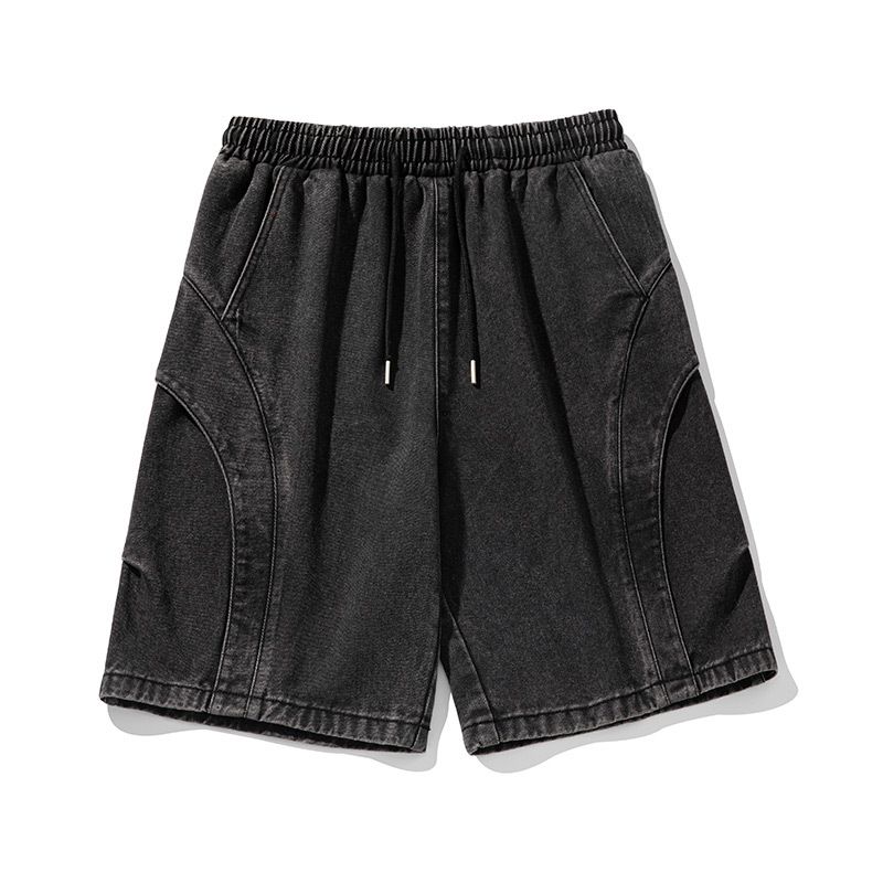 Men's Clothing Loose Leaf Split Design Denim Shorts Men Summer New Style Washed Old Fashion Brand Loose Casual Five Point Pants_viptrois.com