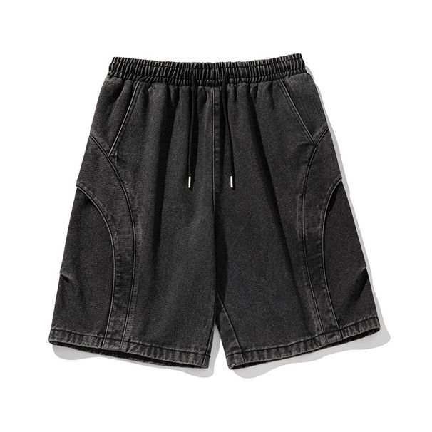 Men's Clothing Loose Leaf Split Design Denim Shorts Men Summer New Style Washed Old Fashion Brand Loose Casual Five Point Pants_viptrois.com