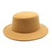 retro gentleman felt hat small head circumference flat top hat autumn and winter children's solid color short brim jazz hat_viptrois.com