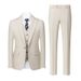 Men's Clothing Slim Suit Beige Business Casual Suit Three Piece Suit_viptrois.com