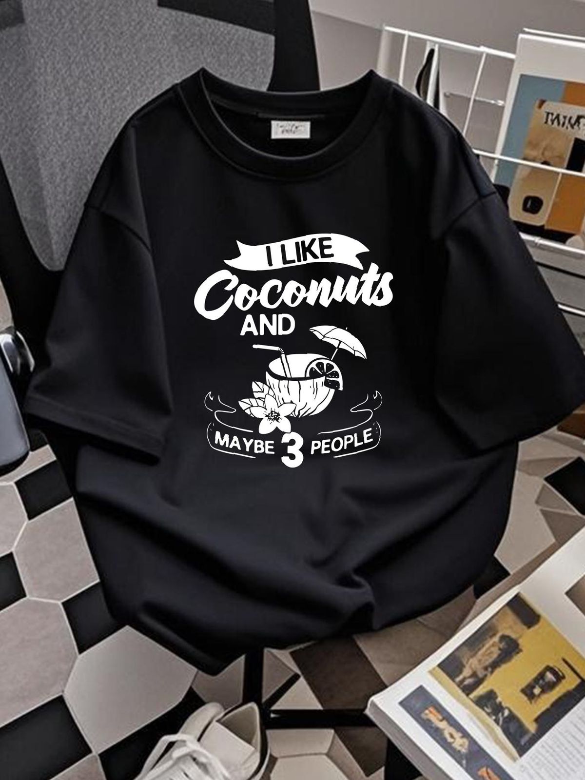 Coconut Milk Oil Water Cream Tree Fruit Palm Butter T Shirt Graphic Homme Top For Everyday Wear Comfortable Summer Slightly Fashion Soft Stylish_viptrois.com