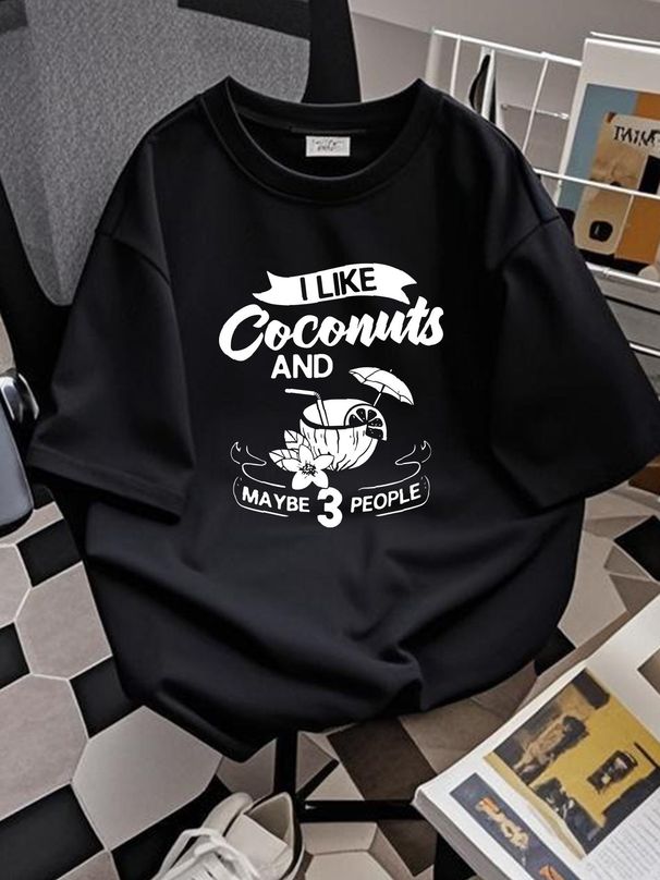 Coconut Milk Oil Water Cream Tree Fruit Palm Butter T Shirt Graphic Homme Top For Everyday Wear Comfortable Summer Slightly Fashion Soft Stylish_viptrois.com