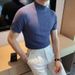 Men's Clothing Spring And Autumn New Slim Knitted Short Sleeved Bottoming Shirt T Shirt Men's Sweater_viptrois.com