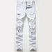 Men's Clothing Ripped Jeans Men's Washed Light White Straight Large Size Jeans Men Trendy_viptrois.com