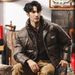Men's Clothing 90% White Duck Down PU Leather Down Jacket Men's Winter Thickened American Trendy Bread Jacket Men's Leather Jacket_viptrois.com