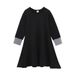 Kids’ Clothing Solid Color Long Sleeved Dress + Solid Color Headscarf Two Piece Children's Clothing Ins_viptrois.com