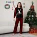 Christmas Christmas deer letter plaid Christmas family print home dress pajamas_viptrois.com