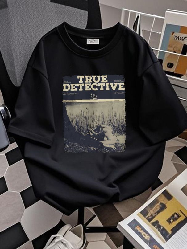 Aesthetic True Detective Vintage Halloween Horror Movie Streetwear T Shirt Fashion Soft Designer Clothes Slightly Streetwear Graphic Unisex_viptrois.com