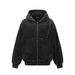 Wasteland Tie-Dye Vintage Dirty Hooded Cardigan Sweatshirt Loose Design Sense Rivet Decoration Spring Autumn Men's_viptrois.com