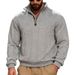 Men's American Retro Casual Long Sleeve Sweatshirt Stand Up Collar Zipper Pullover Loose Knitted Heavy Stitching Jacquard For Autumn And Winter_viptrois.com