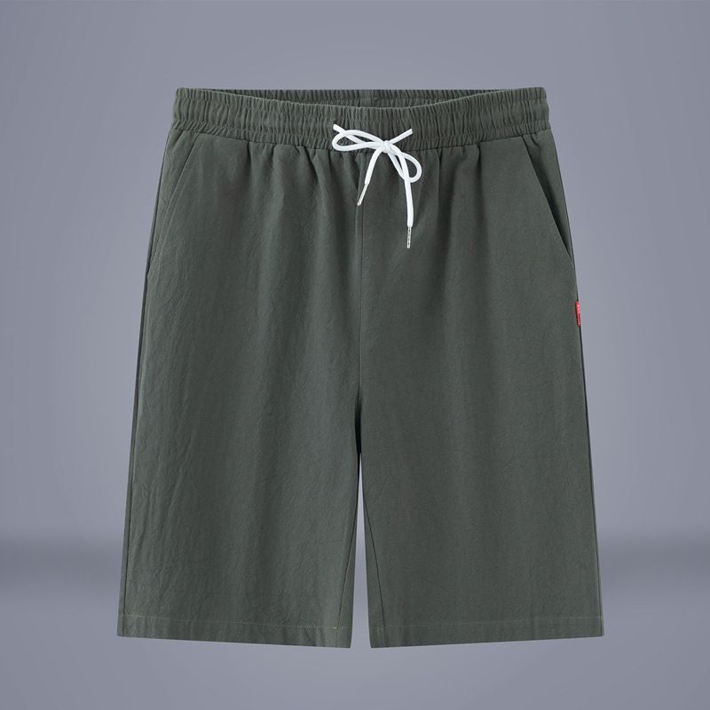 Men's Clothing Home Pants Summer Beach Pants Men's Shorts Big Pants Chinese Style Solid Color Straight Cotton And Linen Casual Pants_viptrois.com