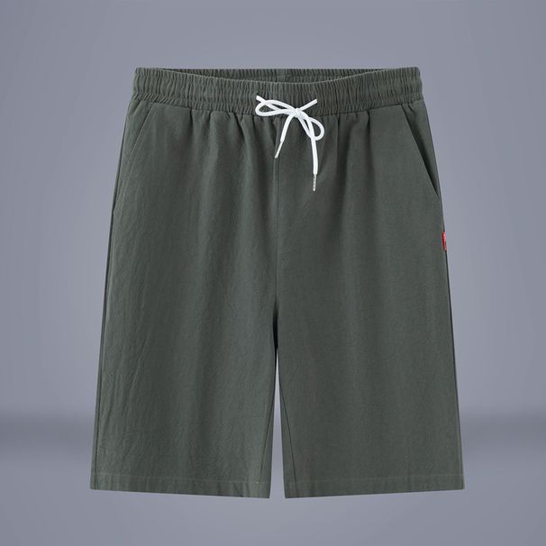 Men's Clothing Home Pants Summer Beach Pants Men's Shorts Big Pants Chinese Style Solid Color Straight Cotton And Linen Casual Pants_viptrois.com