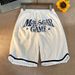 American-style Street Letter Embroidery Sports For Men And Women, Trendy Brand, Summer Loose Mesh Breathable Basketball Short_viptrois.com