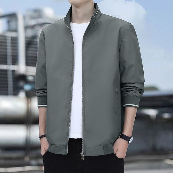 Men's New Stand Up Collar Spring And Autumn Thin Outdoor Jacket, Casual Loose Oversized Versatile Sports Top, Trendy_viptrois.com