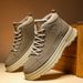 Men's Winter Snow Boots Faux Fur Lined Slip-On Waterproof Slip-Resistant Casual Shoes For Cold Weather_viptrois.com