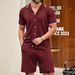 Cross-border Men's Clothing, European And American Business And Leisure Knitted Sweater Two-piece Set, Ice-cool Silk Knitted Polo Sweater Set SY0197_viptrois.com