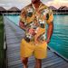 Men's Clothing 2025 Hot Cross Border Fashion Short Sleeved Shirt Suit Men's Casual 3D Printed Short Sleeved Shorts Shirt_viptrois.com
