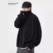 1 Men's Autumn Winter Hong Kong Trendy Solid Color Lazy Style Loose Round Neck Casual Warm Knitted Sweater_viptrois.com