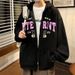 Retro Letter Cardigan Hooded Sweatshirt Trendy Brand Loose And Versatile Casual Jacket_viptrois.com