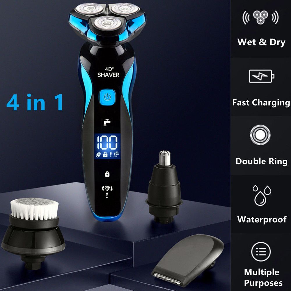 Shavers For Men Electric Razor Wet/Dry Rechargeable Rotary Cordless USB Charging_viptrois.com