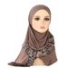 Women's Hijab crystal linen turban pleated lace right slit solid color women's pullover turban 9 color scarf_viptrois.com