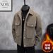 Men's 2025 Hot-Selling Autumn Winter High-End Woolen Coat Stylish Korean Version Fleece-Lined Warm Corduroy Jacket_viptrois.com