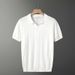 Men's Clothing Fashion Knitted T Shirt Summer Niche Breathable Short Sleeved Polo Shirt Loose Half Sleeved Top_viptrois.com