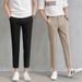 Men's Clothing Drape Trousers Nine Point Slim Summer Khaki Trousers Trendy Slim Fit Suit Straight Casual Trousers_viptrois.com
