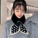 Drivedirect Women Scarf Plush Dot Print Fishtail Knot Solid Color Cross Keep Warm Fish Tail Shape Thicken Rabbit Fur Collar Scarf for Outdoor_viptrois.com