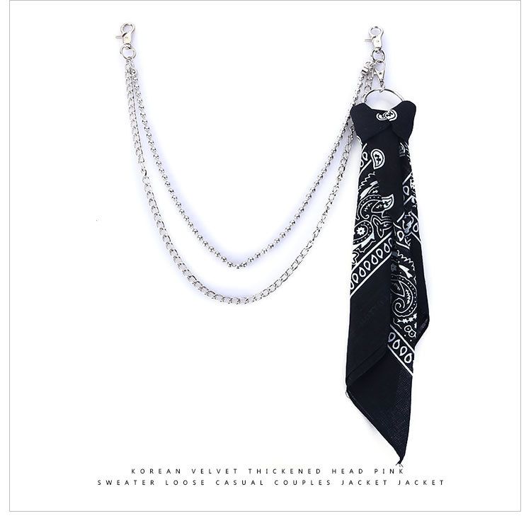 Rock Circle Bead Square Scarf Hip Hop Punk Metal Ring Pants Belt Waist Chain Trendy Men's Jeans_viptrois.com