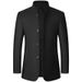 Men's Tweed Jacket Zhongshan Standing Collar Coat_viptrois.com