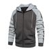 Cross-Border Autumn Winter New Color-Block Zipper Cardigan Hooded Sweatshirt Retro Plus Size Loose Casual Fleece Top_viptrois.com