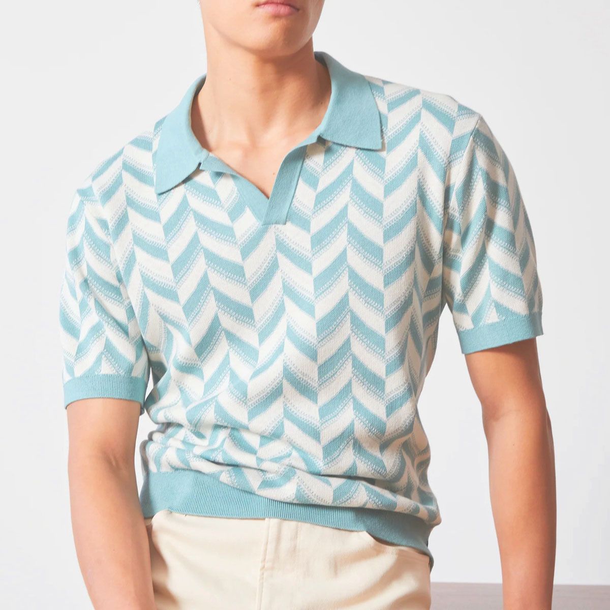 Unbeatable Quality Polo Men's Casual Jacquard Lapel Knit Shirt BK0047_viptrois.com