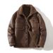 Men's Casual Faux Leather Fleece-Lined Jacket With Notched Lapel, Single-Breasted, Windproof & Warm Winter Coat For Outdoor & Daily Wear ( M-5XL)_viptrois.com