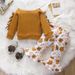Babies' clothes Infants and Children Solid Color Long-sleeved Bow Knot Pullover Printed Flared Pants Trousers Set Autumn_viptrois.com