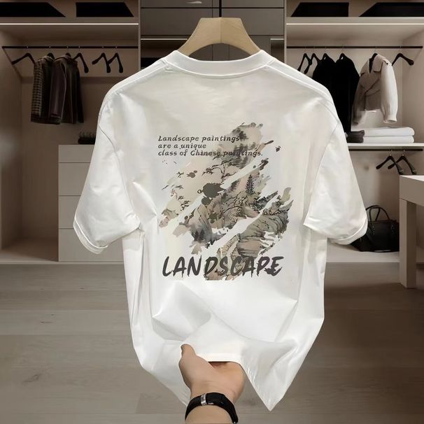 Same Fashion And Trendy Brand Light Luxury Men's Short Sleeved T-shirt Summer New Item Printed Round Neck Half Sleeve T_viptrois.com