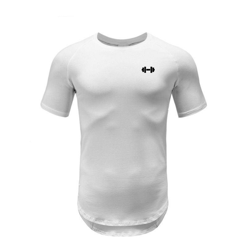 Foreign Trade Wish Fitness Short-sleeved Men's Summer Sweat-absorbing Breathable Bottoming Shirt Top Men's Elastic Shoulder Sleeve T-shirt Cotton_viptrois.com