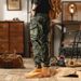Men's Vintage Camo Cargo Pants - Military Tactical Workwear With Multi-Pockets, Relaxed Fit & Elastic Cuffs For Outdoor & Casual Wear_viptrois.com