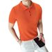 Summer Men's Ice Silk Cotton Polo Shirt Hollow out Pattern Lapel Short Sleeved Cool And Breathable T-Shirt_viptrois.com