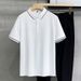Men's Clothing Fashionable British Style Men's Business Casual Lapel Ice Silk Short Sleeved PO.LO Shirt Summer Collared Half Sleeved T Shirt_viptrois.com