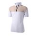 Men's Performance Half-Zip Polo Shirt Breathable Polyester Blend Short Sleeve T-Shirt With Stand Collar (Black, Light Grey, Sage Green, More)_viptrois.com