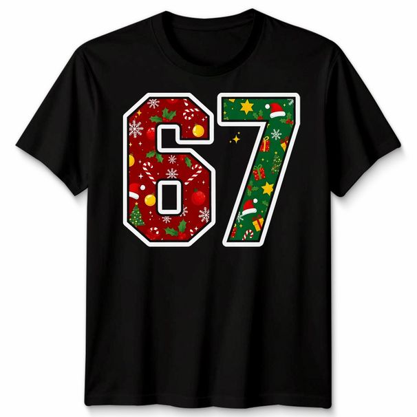 67 Christmas Number Mens 100% Cotton T-shirt Mens Tees Top Womens Tee Festive Holiday Graphic Tee_viptrois.com