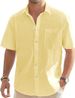 Men's Clothing Men's Short Sleeved Shirt New Cotton And Linen Lapel Shirt Casual Button Summer Thin Shirt Men's Short Lining_viptrois.com