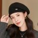 Knitted For Women, Autumn Winter, Middle-aged Korean Style, Face Slimming Beret, Warm And Versatile Woolen Artist Hat_viptrois.com