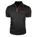Men's Short Sleeve Polo Shirt With Contrast Collar & Chest Pocket – Breathable Cotton Blend Casual Top For Summer (10 Colors, S-Xxxl)_viptrois.com