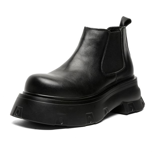 Lightweight Thick-soled Heightening Retro Tooling Boots Lazy Feet One Pedal Men's Boots Martin Boots_viptrois.com