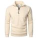 Men's Stand Collar Half-Zip Sweatshirt – Fleece-Lined Pullover With Stylish Minimalist Design (S-XXXL) – Casual Long Sleeve Top For Streetwear_viptrois.com